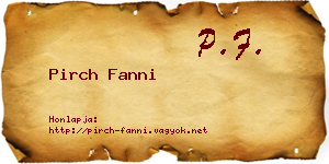 Pirch Fanni névjegykártya
